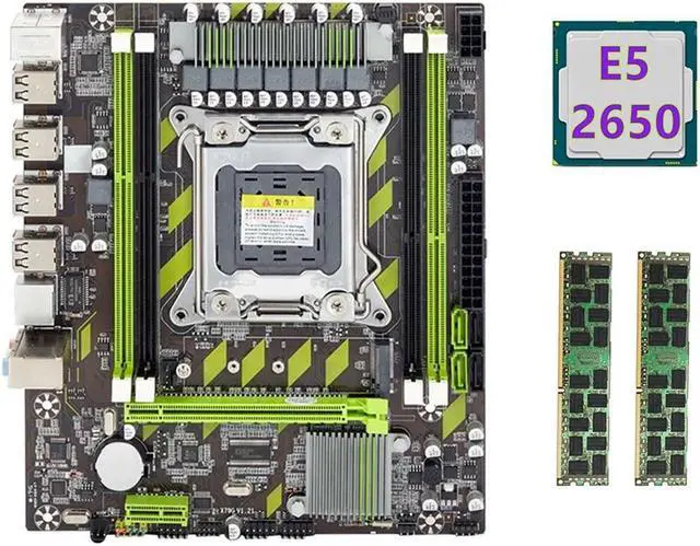 Main image of X79 Motherboard+E5 2650 CPU+2X8GB DDR3 1600Mhz REG ECC RAM Memory Set LGA 2011 M.2 NVME Motherboard