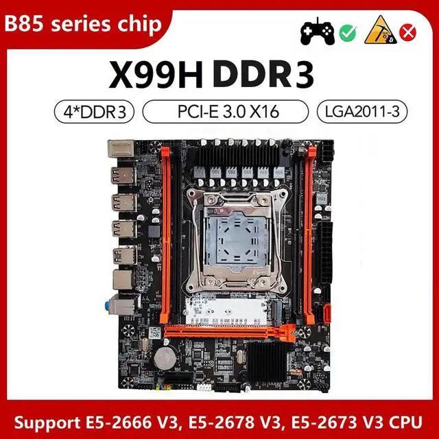 Alt view image 4 of 6 - X99H Desktop Motherboard B85 Chip LGA2011-V3 DDR3X4 ECC Server Memory Slot M.2 NVME PCI-E 3.0 X16 SATA3.0 for PC