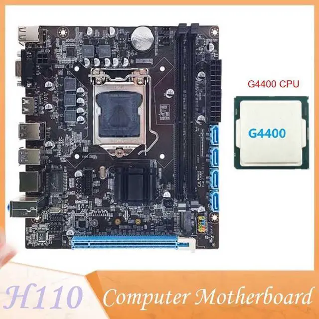 Alt view image 2 of 6 - H110 Desktop Computer Motherboard Supports LGA1151 6/7 Generation CPU Dual-Channel DDR4 Memory+G4400 CPU