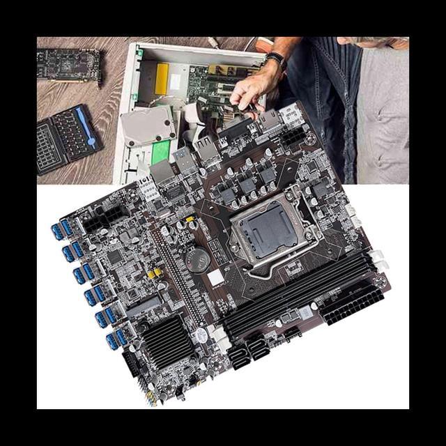 Alt view image 3 of 6 - B75 12GPU BTC Mining Motherboard+G1620 CPU+SATA Cable+Switch Cable Support 2XDDR3 RAM USB3.0 B75 12USB Miner Motherboard