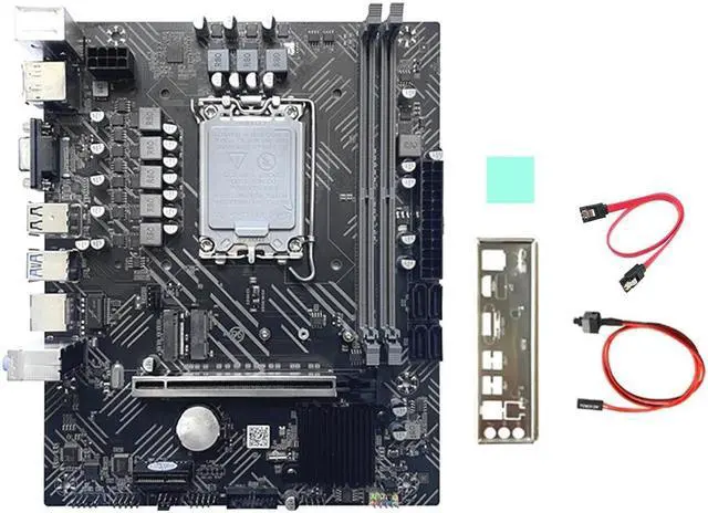Main image of H610 Motherboard+SATA Cable+Baffle+Thermal Pad LGA1700 DDR4 Gigabit LAN for G6900 G7400 I3 12100 I5 12500 12Th CPU