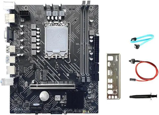 Main image of H610 Motherboard+SATA Cable+Thermal Grease LGA1700 DDR4 PCIE 16X Gigabit LAN for G6900 G7400 I3 12100 I5 12500 12Th CPU