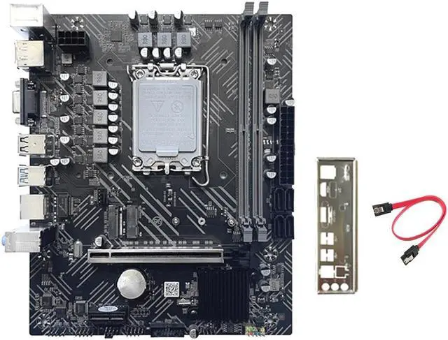 Main image of H610 Motherboard+SATA Cable+Baffle LGA1700 DDR4 Gigabit LAN Support 2X32GB for G6900 G7400 I3 12100 I5 12500 12Th CPU