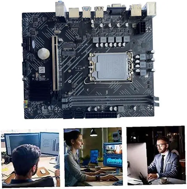 Alt view image 6 of 6 - H610 Motherboard+SATA Cable+Baffle LGA1700 DDR4 Gigabit LAN Support 2X32GB for G6900 G7400 I3 12100 I5 12500 12Th CPU