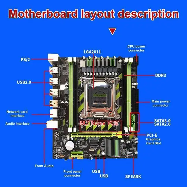 Alt view image 6 of 6 - X79 Motherboard+E5 2630 V2 CPU+2X8GB DDR3 1600Mhz REG ECC RAM Memory Set LGA 2011 M.2 NVME Motherboard