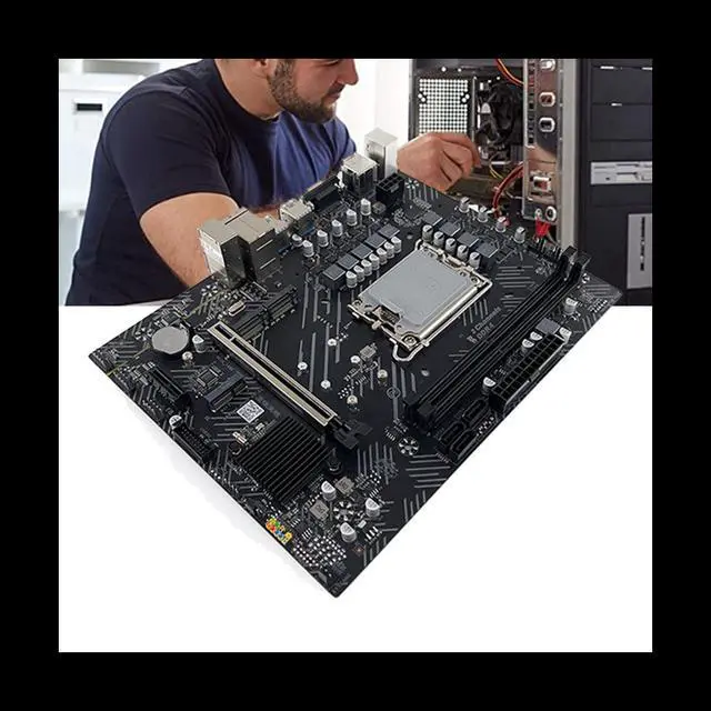 Alt view image 3 of 6 - B660 Motherboard+Thermal Grease+SATA Cable LGA1700 12Th/13Th CPU 2XDDR4 RAM Slot HD+DP+VGA PCIE 16X SATA3.0 Motherboard