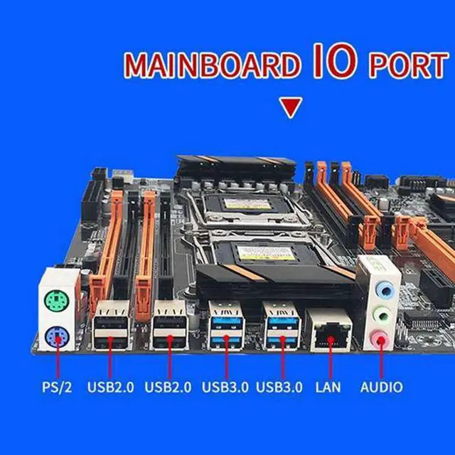 Alt view image 6 of 6 - X99 Dual CPU Motherboard LGA2011 Support DDR4 ECC Memory Motherboard with 2XE5 2620 V3 CPU+SATA Cable