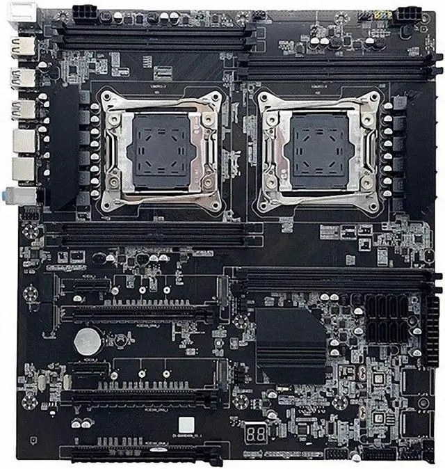 Alt view image 3 of 6 - X99 Dual-Socket CPU Motherboard LGA2011-3 8XDDR4 ECC RAM Slot PCIEx16 SATA3.0 Server PC Motherboard Support E5 V3/V4 CPU
