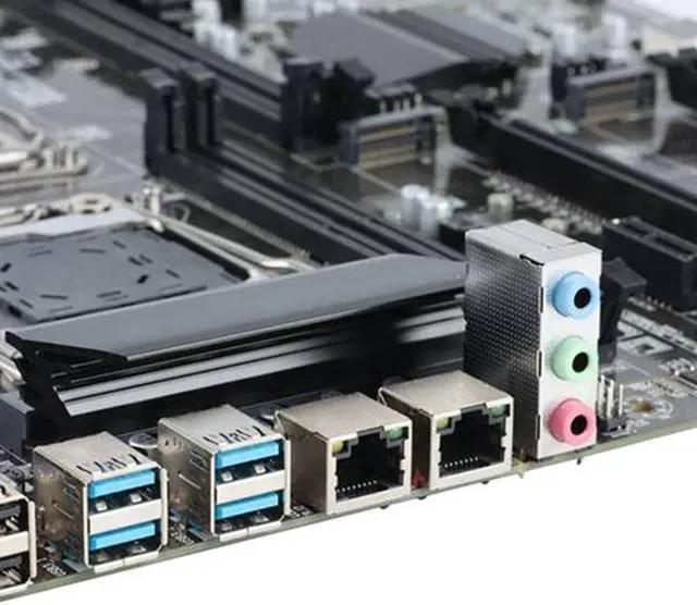 Alt view image 6 of 6 - X99 Dual-Socket Motherboard LGA2011-3 Dual CPU Support RECC DDR4 Memory with 2XE5 2620 V3 CPU+SATA Cable+Switch Cable