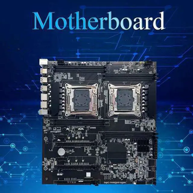 Alt view image 4 of 6 - X99 Dual-Socket Motherboard LGA2011-3 Dual CPU Support RECC DDR4 Memory with 2XE5 2609 V3 CPU+SATA Cable