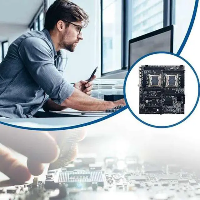 Alt view image 3 of 6 - X99 Dual-Socket Motherboard LGA2011-3 Dual CPU Support RECC DDR4 Memory with DDR4 4GB 2666Mhz RAM Memory+Switch Cable