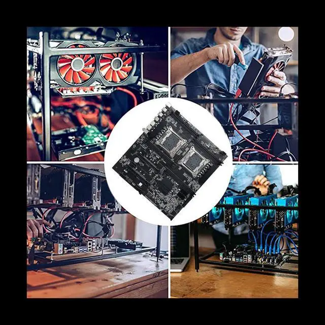 Alt view image 3 of 6 - X99 Dual CPU ALEO Mining Motherboard+Switch Cable+Baffle LGA2011 V3/V4 8XDDR4 RAM Slot PCIE 16X 8XSATA3.0 Supports 5 GPU