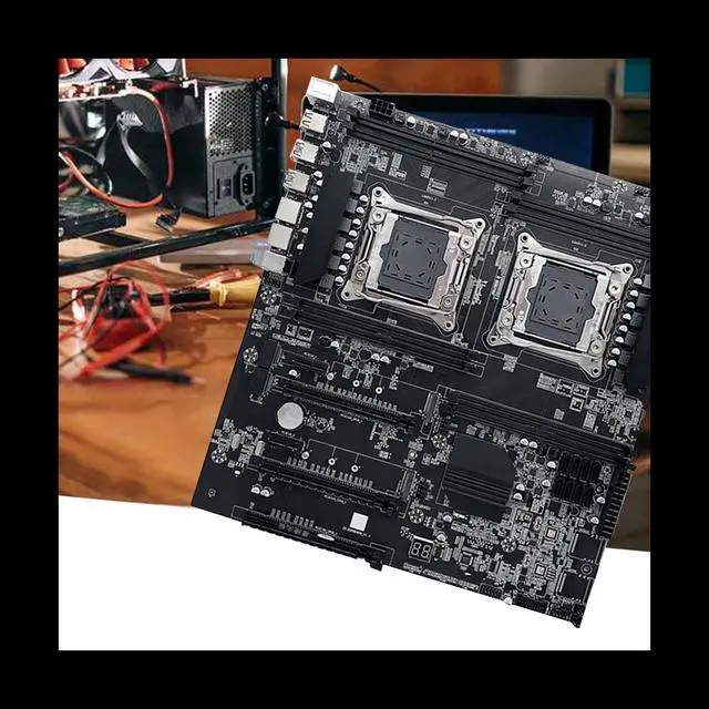 Alt view image 4 of 6 - X99 Dual CPU ALEO Mining Motherboard+Switch Cable+Baffle LGA2011 V3/V4 8XDDR4 RAM Slot PCIE 16X 8XSATA3.0 Supports 5 GPU