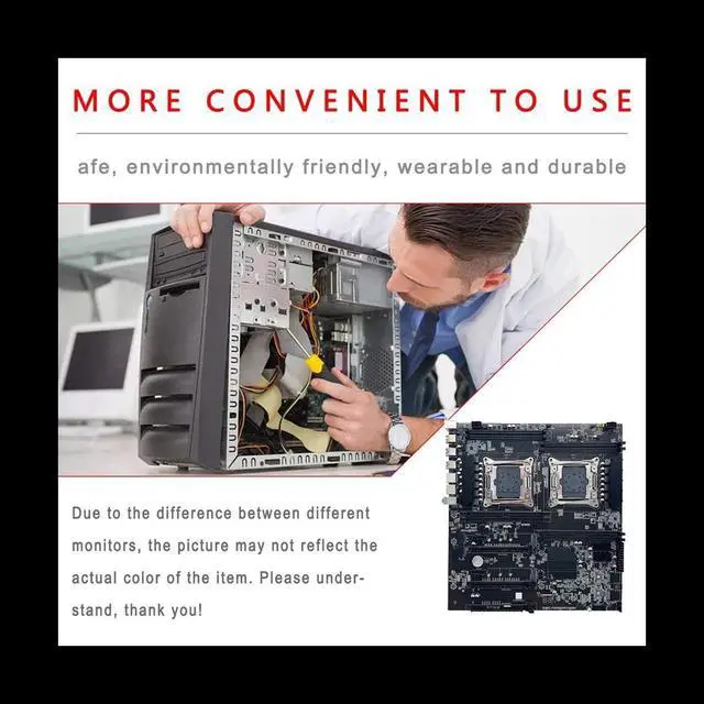 Alt view image 4 of 6 - X99 Dual CPU Mining Motherboard LGA2011 V3/V4 8XDDR4 RAM Slot PCIE3.0 16X 8XSATA3.0 Support 5-Card Mining for ALEO Miner