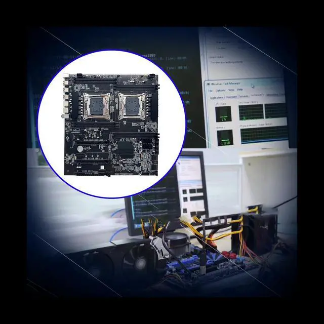 Alt view image 5 of 6 - X99 Dual CPU Mining Motherboard LGA2011 V3/V4 8XDDR4 RAM Slot PCIE3.0 16X 8XSATA3.0 Support 5-Card Mining for ALEO Miner