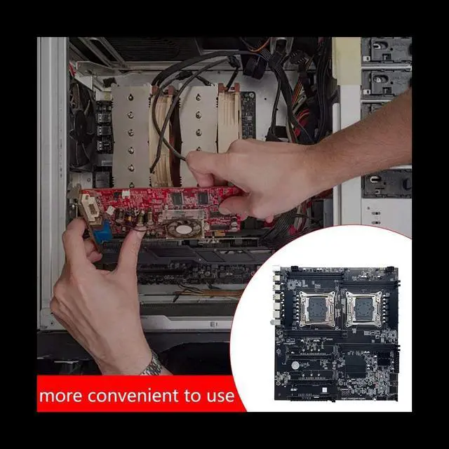 Alt view image 3 of 6 - X99 Dual CPU Mining Motherboard LGA2011 V3/V4 8XDDR4 RAM Slot PCIE3.0 16X 8XSATA3.0 Support 5-Card Mining for ALEO Miner