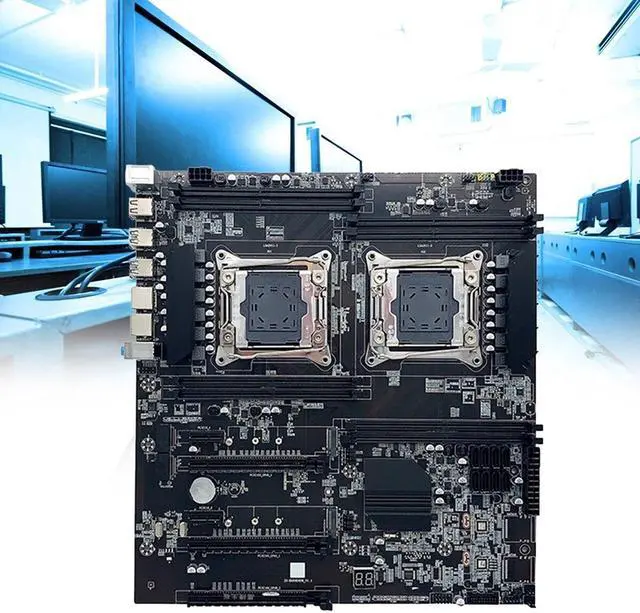 Alt view image 5 of 6 - X99 Dual-Socket Motherboard+2XE5-2620 V4 CPU+2XThermal Grease+Switch Cable+SATA Cable LGA2011 V3/V4 8XDDR4 ECC RAM Slot