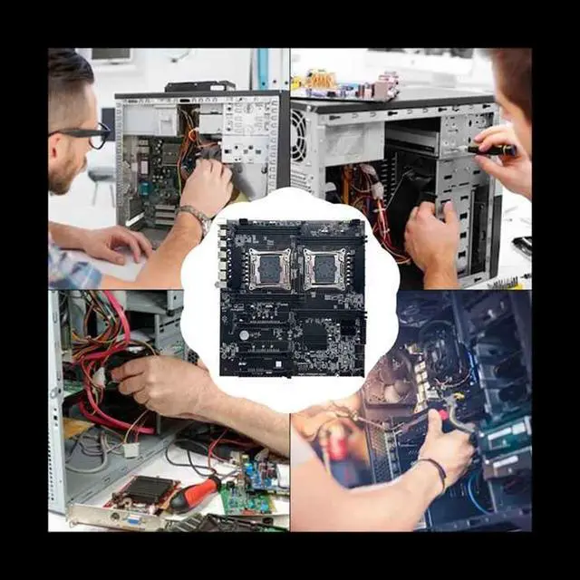 Alt view image 6 of 6 - X99 Dual-Socket Motherboard LGA2011-3 Dual CPU Support RECC DDR4 Memory Motherboard+2XDDR4 4GB 2666Mhz RAM+Switch Cable