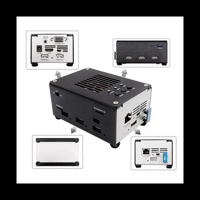 Alt view image 4 of 6 - For Mister FPGA 128MB Motherboard V2.9+USB Hub V2.1 with DIY Metal Case Kit for Terasic DE10-Nano Mister FPGA(Silver)