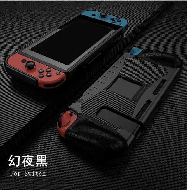 Main image of Dockable TPU Hard Back Hand Grip Cover Handgrip Shell For Switch NS Lite Joy-Con Controller Silicone Protective Case(Black for Switch)
