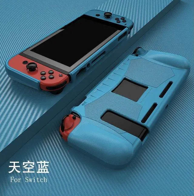 Main image of Dockable TPU Hard Back Hand Grip Cover Handgrip Shell For Switch NS Lite Joy-Con Controller Silicone Protective Case(Blue for Switch)