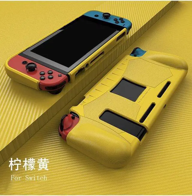 Main image of Dockable TPU Hard Back Hand Grip Cover Handgrip Shell For Switch NS Lite Joy-Con Controller Silicone Protective Case(Yellow for Switch)