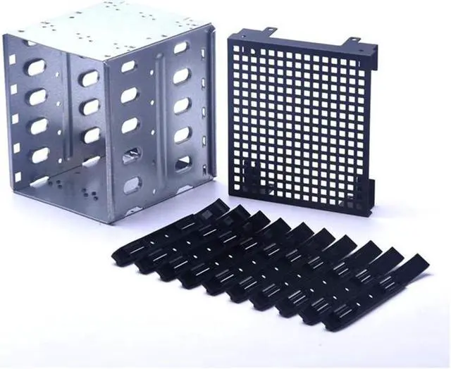 Alt view image 6 of 6 - 5.25 Inch to 5 x 3.5 Inch SATA HDD Cage Rack Hard Drive Disk Enclosure HardDrive Disk Tray Caddy Adapter