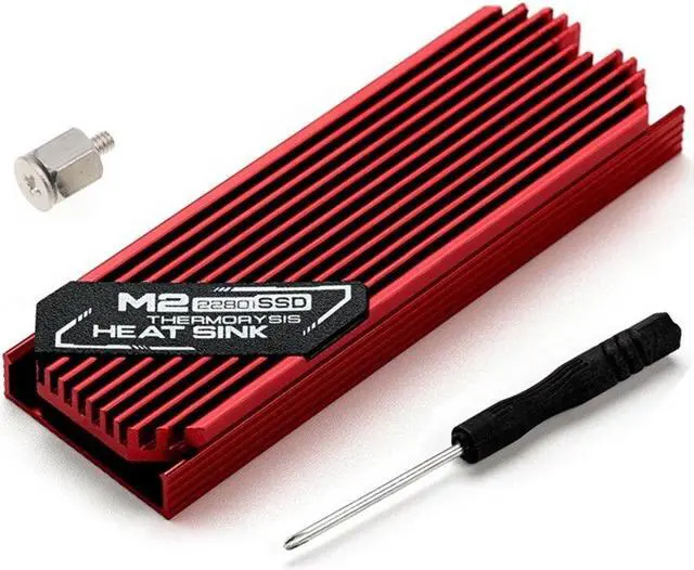 Main image of Ultrathin M.2 SSD Heat Sink M2 2280 Solid State Hard Disk Aluminum Heatsink Cooler Cooling Thermal Pad Red