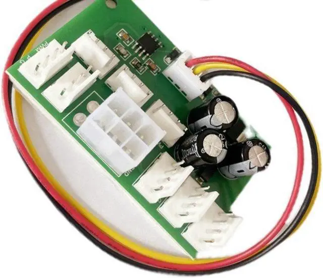 Alt view image 4 of 6 - 2Pcs Computer Case Miner Fan Speed Controller 8-Channel Fan Hub PWM High-Power Violent Fan Controller Fan Speed Governor