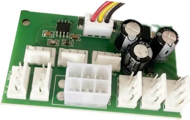 Alt view image 5 of 6 - 2Pcs Computer Case Miner Fan Speed Controller 8-Channel Fan Hub PWM High-Power Violent Fan Controller Fan Speed Governor