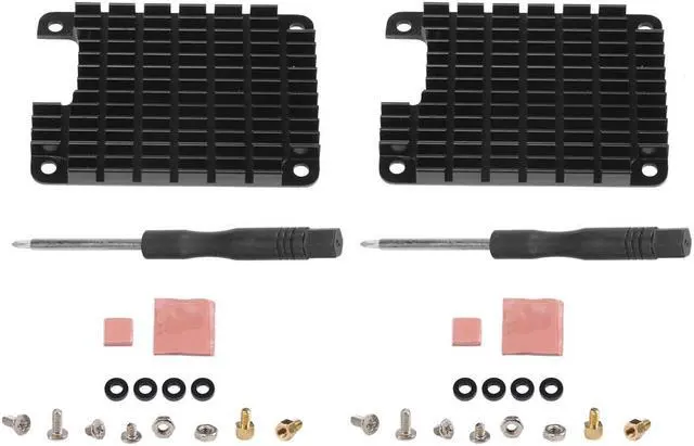 Alt view image 2 of 6 - 2 Sets Heatsink Aluminium Radiator Cooling Fin for Raspberry-Pi CM4 Compute Module 4 CPU Heat Sink with Thermal Pads
