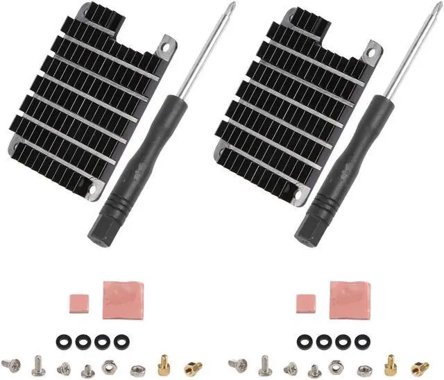 Alt view image 3 of 6 - 2 Sets Heatsink Aluminium Radiator Cooling Fin for Raspberry-Pi CM4 Compute Module 4 CPU Heat Sink with Thermal Pads