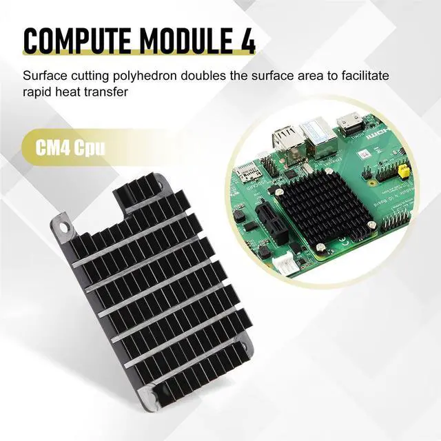 Alt view image 5 of 6 - 2 Sets Heatsink Aluminium Radiator Cooling Fin for Raspberry-Pi CM4 Compute Module 4 CPU Heat Sink with Thermal Pads