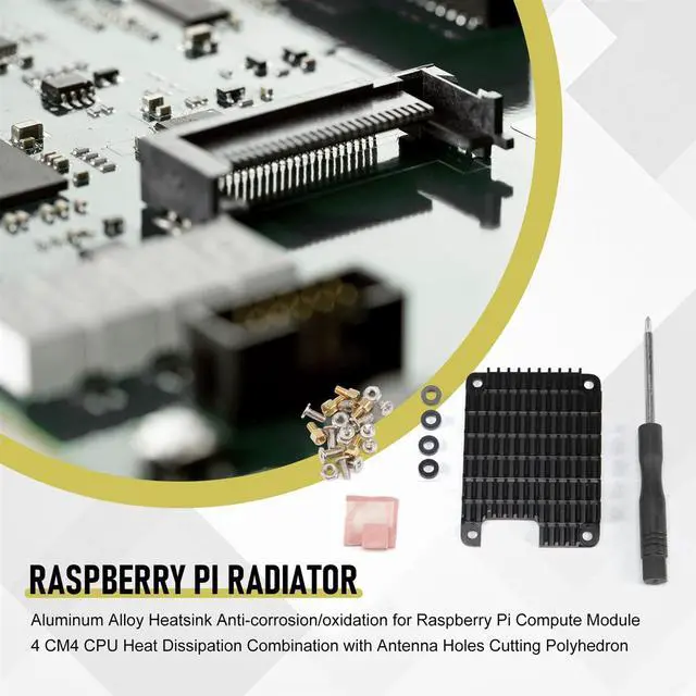 Alt view image 4 of 6 - 2 Sets Heatsink Aluminium Radiator Cooling Fin for Raspberry-Pi CM4 Compute Module 4 CPU Heat Sink with Thermal Pads