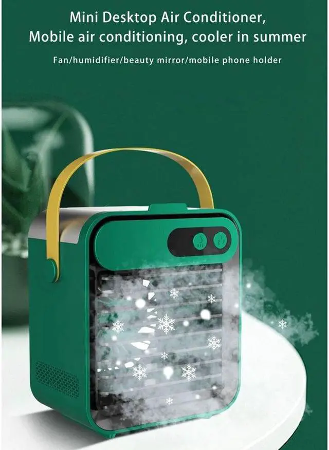 Alt view image 2 of 6 - F80 Mini Air Conditioning Fan USB Outdoor 150ML Water Tank Humidifier Home Office Water Cooling Fan Humidifier White