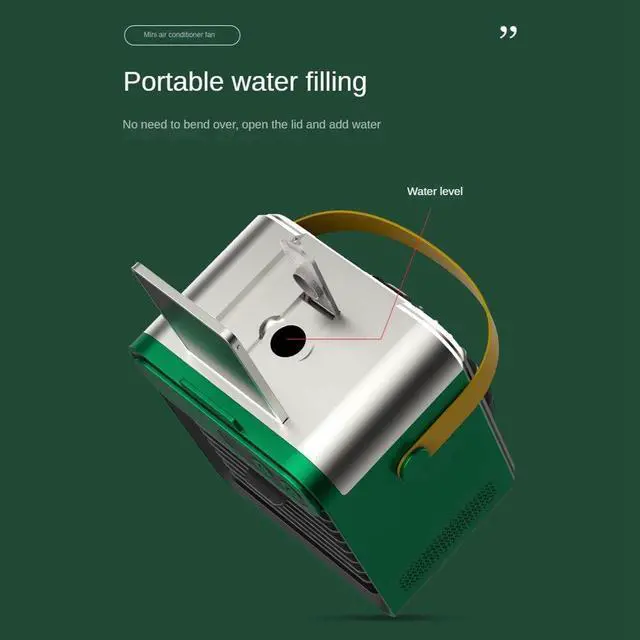 Alt view image 4 of 6 - F80 Mini Air Conditioning Fan USB Outdoor 150ML Water Tank Humidifier Home Office Water Cooling Fan Humidifier White