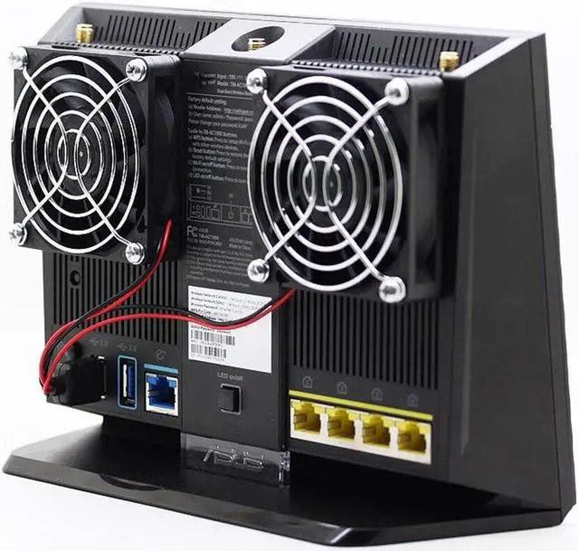 Alt view image 3 of 6 - For A-SUS RT-AC68U AC86U EX6200 AC68U EX6200 R8000 AC1900P USB Tenda AC15 Router Dual Cooling Fan USB Fan
