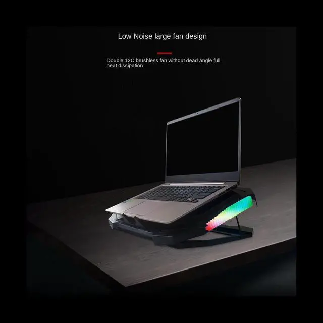 Alt view image 4 of 6 - RGB Notebook Radiator Laptop Cooler Cooling Laptop Stand/Bracket/Holder Radiator Stand Notebook Base Radiator