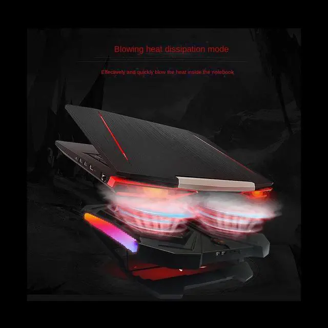 Alt view image 3 of 6 - RGB Notebook Radiator Laptop Cooler Cooling Laptop Stand/Bracket/Holder Radiator Stand Notebook Base Radiator
