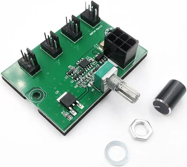 Alt view image 4 of 6 - Computer Case DC12V Miner Fan Speed Controller 4-Channel Fan Hub PWM High-Power Violent Fan Controller Governor