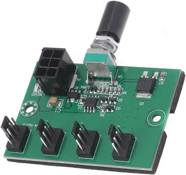 Alt view image 3 of 6 - Computer Case DC12V Miner Fan Speed Controller 4-Channel Fan Hub PWM High-Power Violent Fan Controller Governor