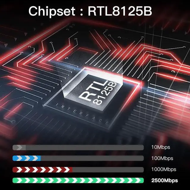 Alt view image 2 of 5 - 2.5G Network Card PCI Express RTL8125 10/100/2500Mbps RJ45 LAN Adapter Gigabit Ethernet For Windows/Linux
