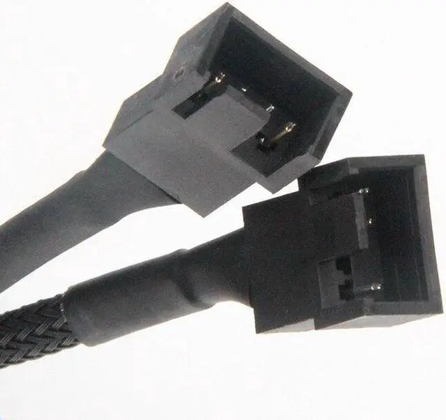 Alt view image 3 of 6 - 3Pcs PWM Fan Splitter Cable 2Way 4Pin Y Sleeved Extension Power Cable 1To2 Converter for PC Motherboard,Computer CPU Fan