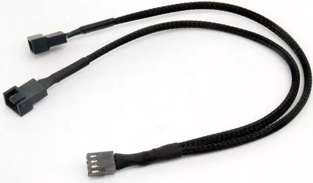 Alt view image 5 of 6 - 3Pcs PWM Fan Splitter Cable 2Way 4Pin Y Sleeved Extension Power Cable 1To2 Converter for PC Motherboard,Computer CPU Fan