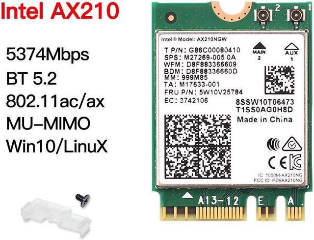 Intel AX210 AX210NGW Wi-Fi 6E NGFF M.2 WiFi Card BT 5.2 with I