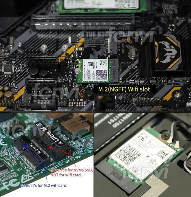 Alt view image 6 of 6 - 5374Mbps Wifi 6e AX210 Wifi Network Card Killer 1675X Bluetooth 5.2 Wireless Wlan Adapter AX210NGW M.2 Wi-fi 6 For Win 10(Antenna)