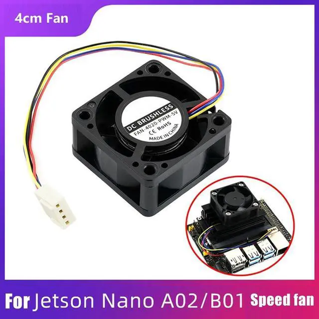 Alt view image 2 of 6 - 4cm Cooling Fan for Jetson-Nano 2GB/4GB (A02/B01/SUB) 5V 4PIN Anti Reverse Connection PWM Strong Speed Regulating Fan