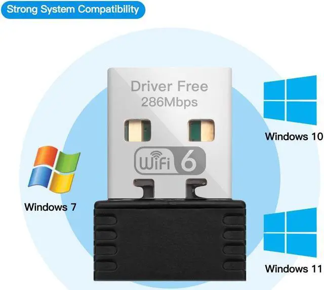 Alt view image 3 of 5 - Mini USB WIFI 6 Network Card 2.4GHz USB Dongle  Wi-Fi Lan Adapter  802.11ax Driver Free For PC Laptop Windows 7 10 11