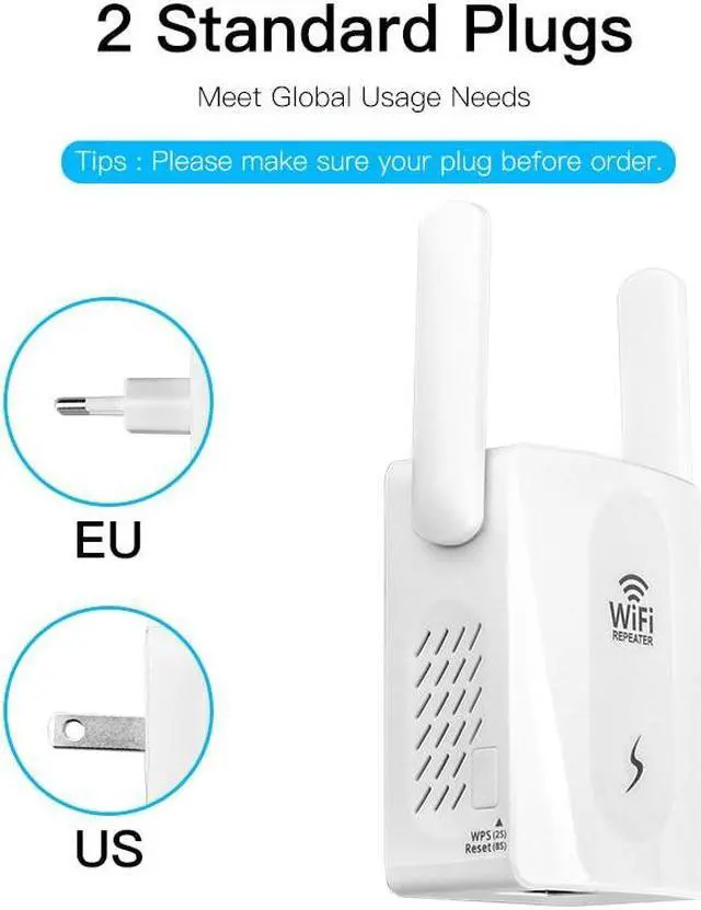 Alt view image 2 of 5 - Wifi Repeater 5Ghz Wireless Wifi Extender 1200Mbps Long Range Signal Wi-Fi Amplifier Router Wi Fi Booster 2.4G Wifi Repiter(2.4G 300M EU)