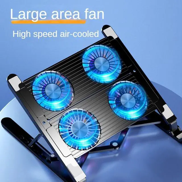 Alt view image 4 of 6 - Laptop Cooler Notebook Fan Computer Cooling Portable Cooling Fan Cooling Pad Flat Hand Drawn Book Support, 2 Fans Black